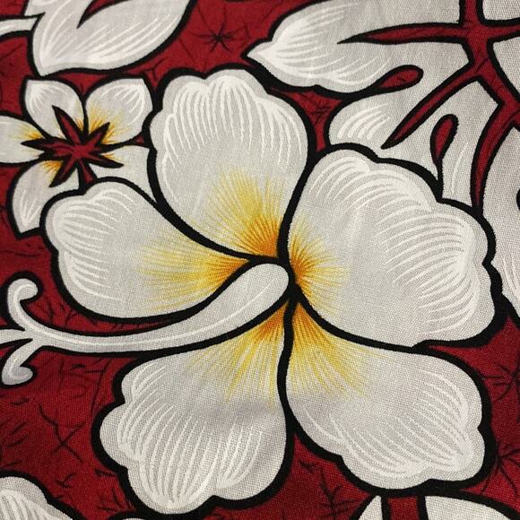 Blue Hawaii Red Hawaiian shirt men’s small hibiscus Made in Hawaii - Picture 8 of 9